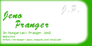 jeno pranger business card