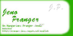 jeno pranger business card